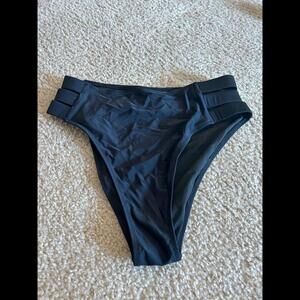 Woman beachwear medium black bottom swimsuit high waist